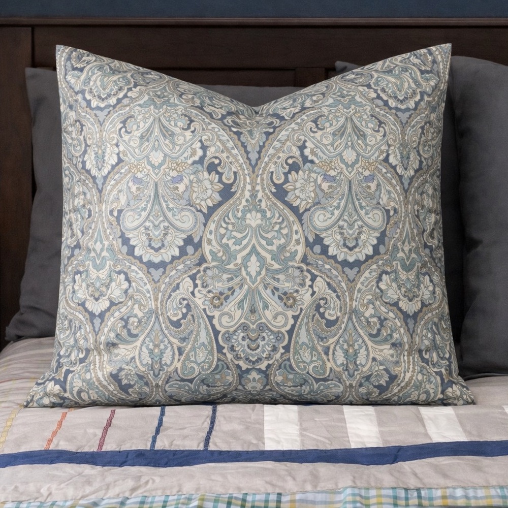 Pottery Barn Blue and Tan Paisley Fabric